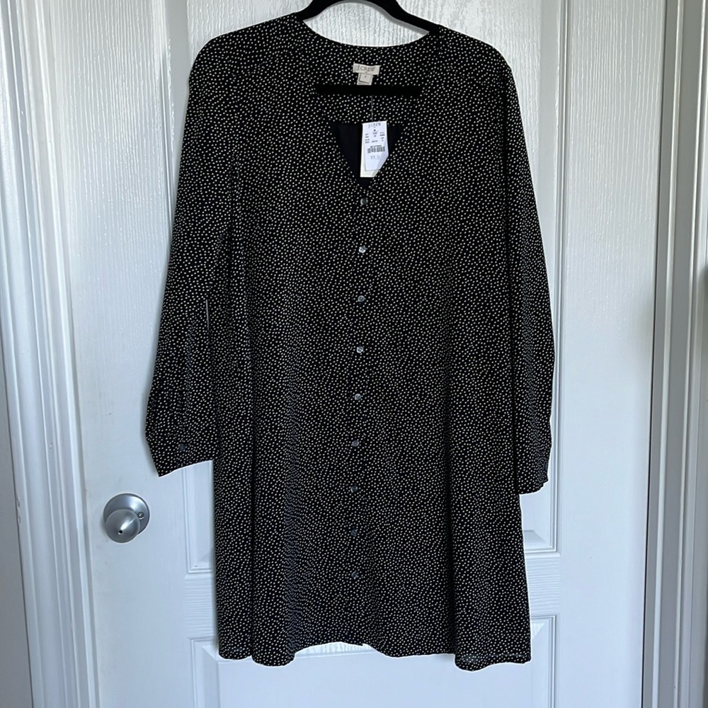 J Crew Black and white small polka dress Small
